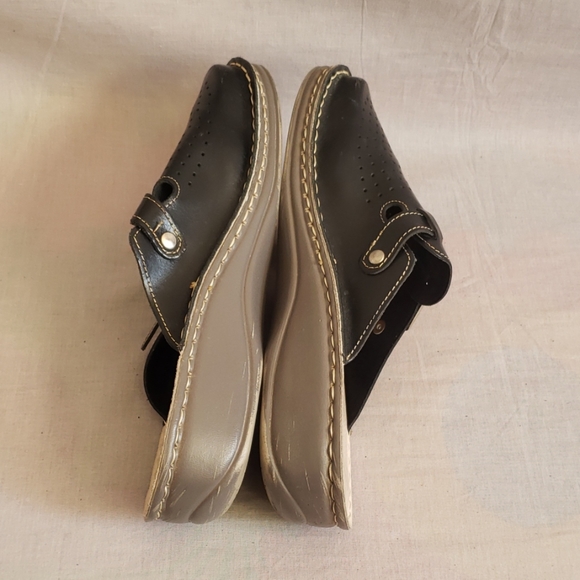 Ledi Clogs Shoes Black Size 44 / 12 M/ W Leather - Picture 5 of 5